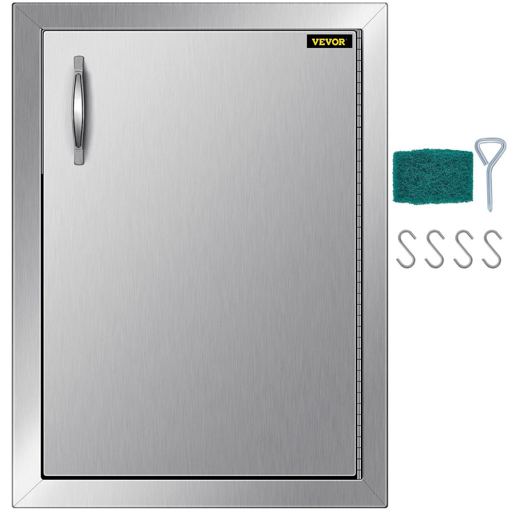 Right Hinged Single Access Door 16 x 22 Inch Vertical Island Door Stainless Steel Access Door Flush Mount for Outdoor Kitchen
