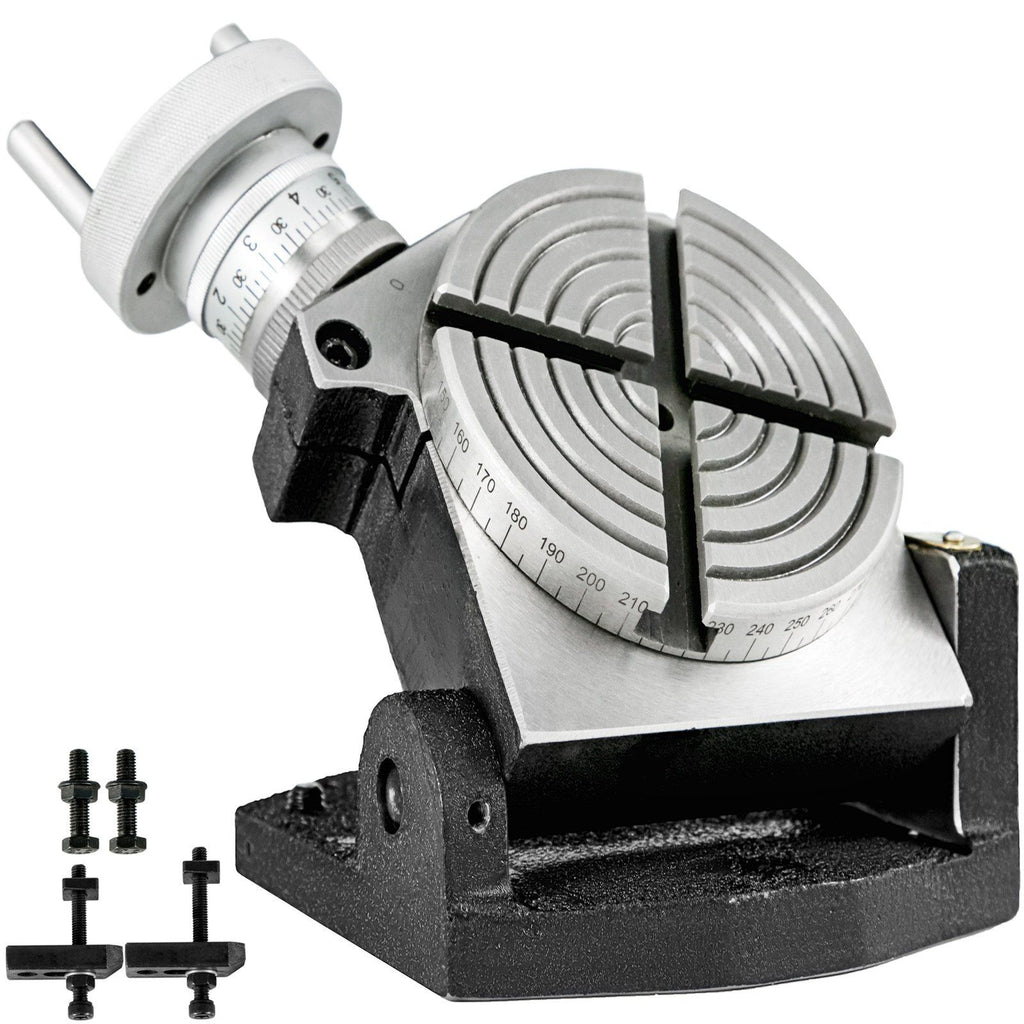 Rotary Table 4inch/100mm Horizontal Vertical Rotary Table 4-Slot Rotary Table for Milling Machine MT-2 Rotary Table for Milling 360 Degrees Precision Rotary Table