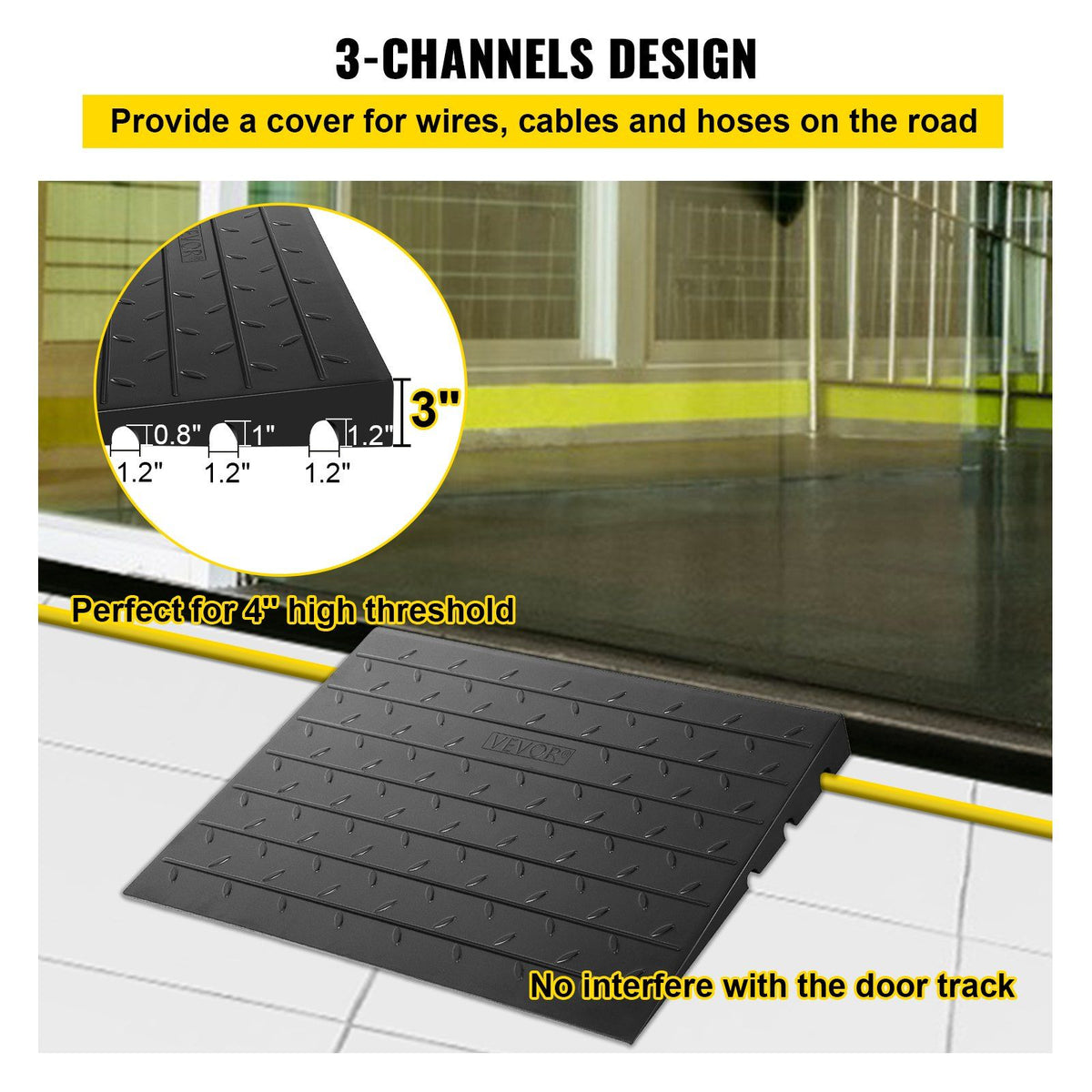 VEVOR Rubber Threshold Ramp, 3