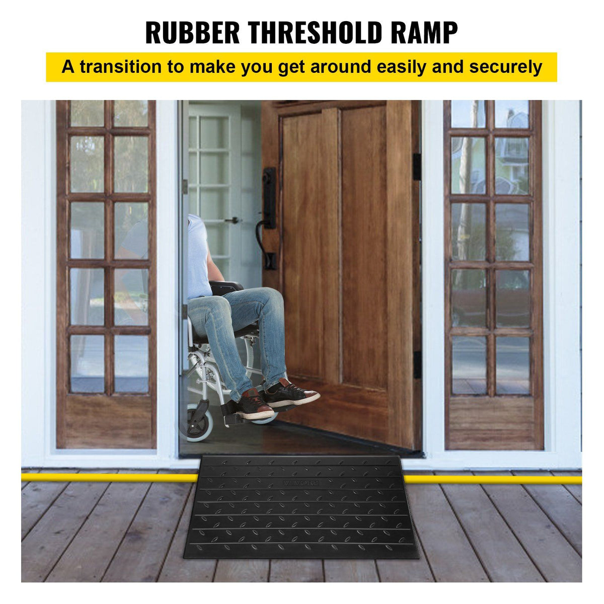 Vip Plcb Ramp VEVOR Rubber Threshold Ramp, 3