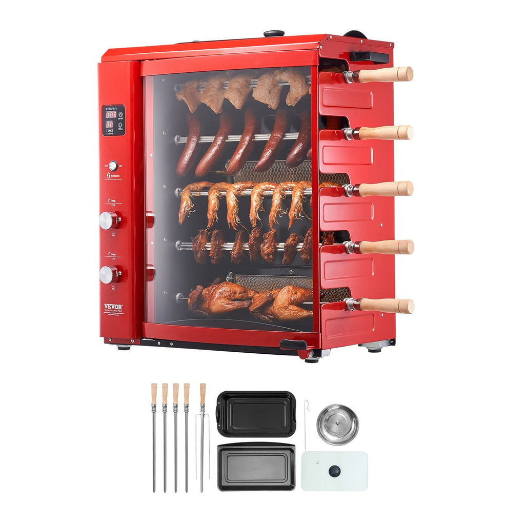 Shawarma Grill Machine, 5 Strings of Barbecue Capacity, Chicken Shawarma Cooker Machine, Gas & Electric Broiler Gyro Rotisserie Oven Doner Kebab Machine, for Home Restaurant Kitchen Parties