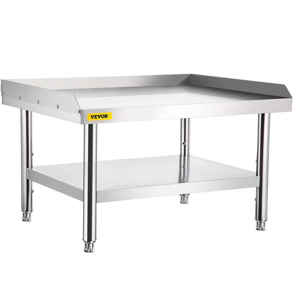 Stainless Steel Equipment Grill Stand, 60 x 30 x 24 Inches Stainless Table, Grill Stand Table with Adjustable Storage Undershelf, Equipment Stand Grill Table for Hotel, Home, Restaurant Kitchen