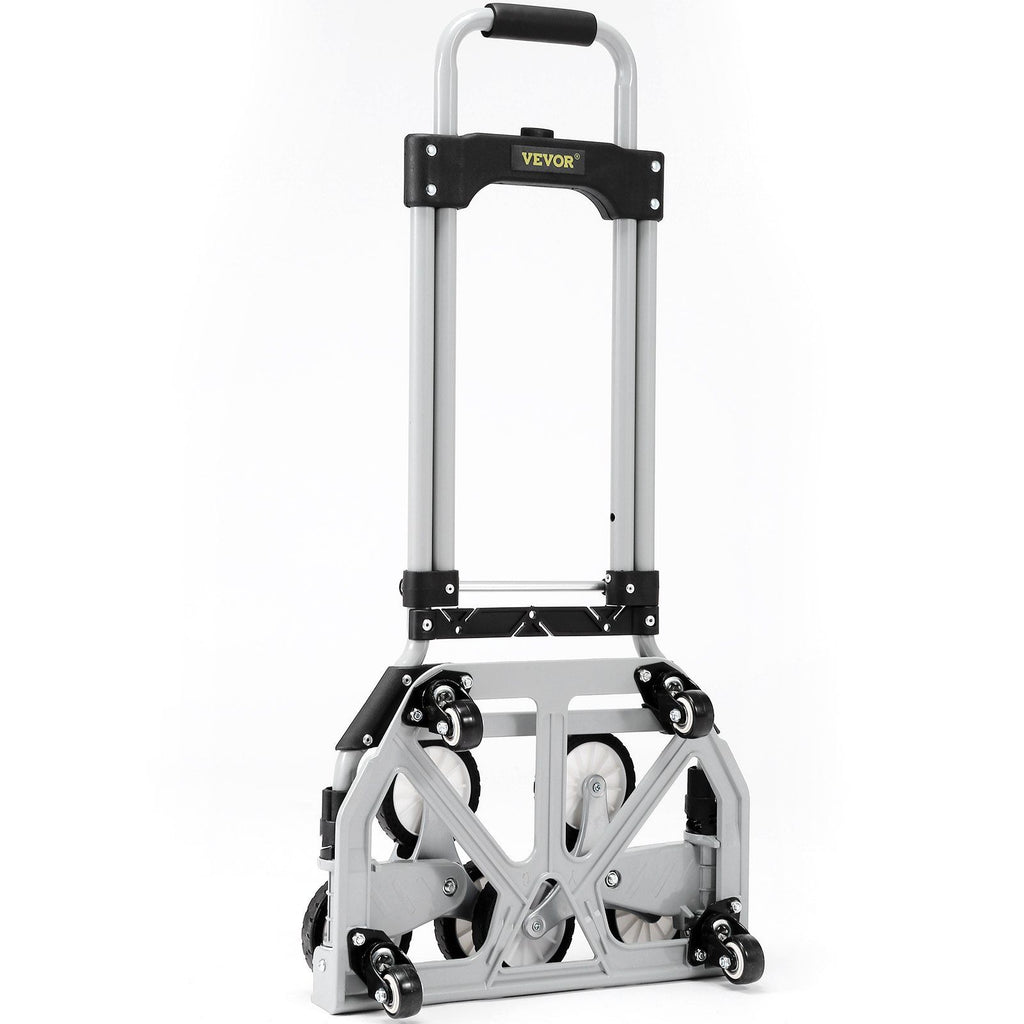 Stair Climbing Cart, 220 lbs Capacity Hand Truck with Adjustable Handle, Folding Dolly Cart for Stairs, Stair Climbing Dolly Hand Carts with 10 Wheels for Shopping, Moving, Office Use