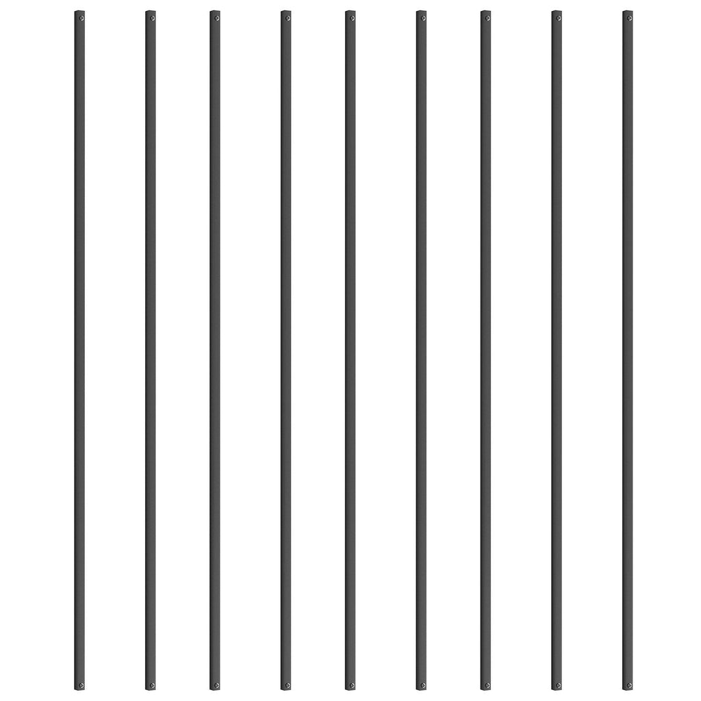 Staircase Metal Balusters, 44'' x 0.5'' Square Aluminum Alloy Decorative Banister Spindles, 31 Pack Deck Baluster with Screws, Classic Hollow Straight Deck Railing Satin Black Powder Coated