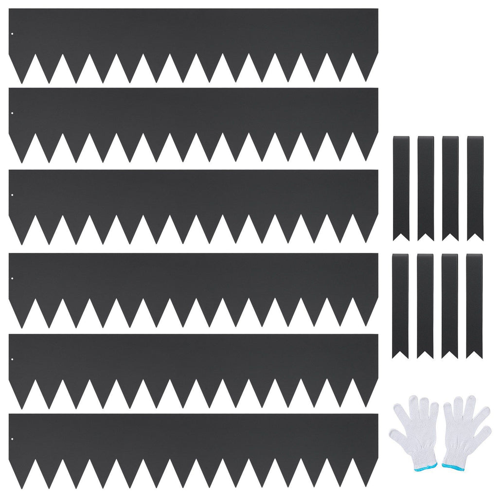 Steel Landscape Edging, 6-pack Steel Garden Edging Borders, 40" L x 8" H Strips, Hammer-in Edging Border with 8 Clips, Bendable Metal Landscape Edging for Yard, Garden, Lawn
