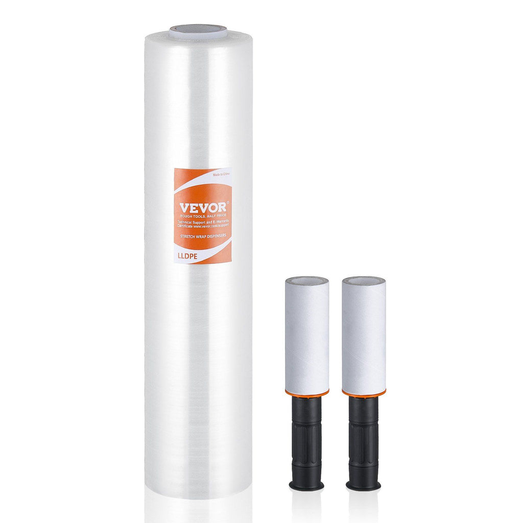 Stretch Film, 15 inches x 1000 feet, 1 Pack, 60 Gauge Industrial Strength Clear Durable Stretch Wrap Roll, Heavy Duty Shrink Film Stretch Wrap with Handles for Pallet Wrapping Shipping Moving