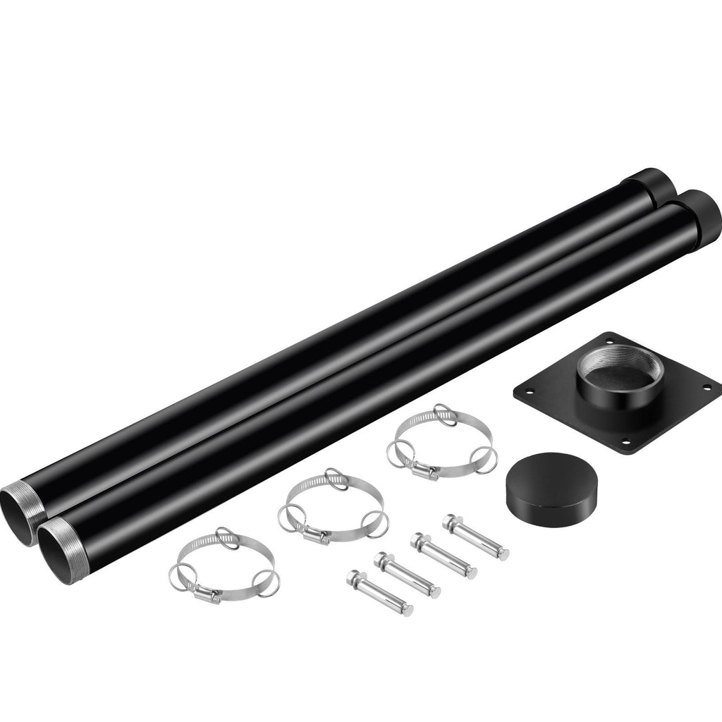 Sun Shade Post, 85" Shade Sail Post, 3" Diameter Sail Pole, Steel Structure Sail Shade Post, Powder Coated Extendable Sun Shade Pole Suitable for Lawn, Garden, Wooden Deck, Backyard, Playground