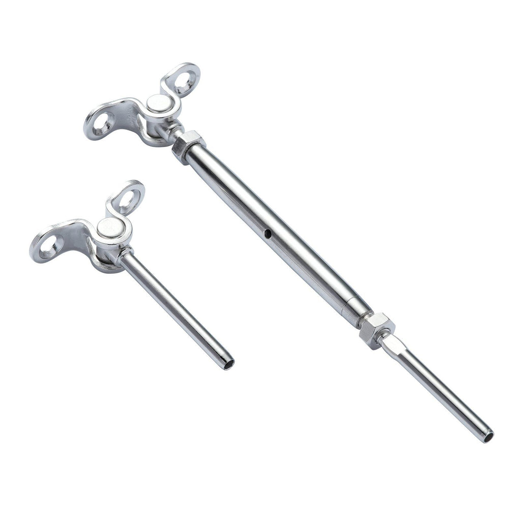 T316 Stainless Steel Adjustable Angle 1/8" Cable Railing Kit/Hardware for Wood Post, Marine Grade for 1/8"Wire Rope,0-180-Degree Angle & Easy Installation, Silver (30 Pack)
