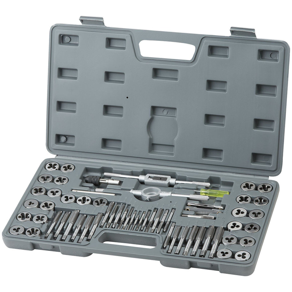 Tap and Die Set, 60-Piece Metric and SAE Standard, Bearing Steel Taps and Dies, Essential Threading Tool for Cutting External Internal Threads, with Complete Accessories and Storage Case