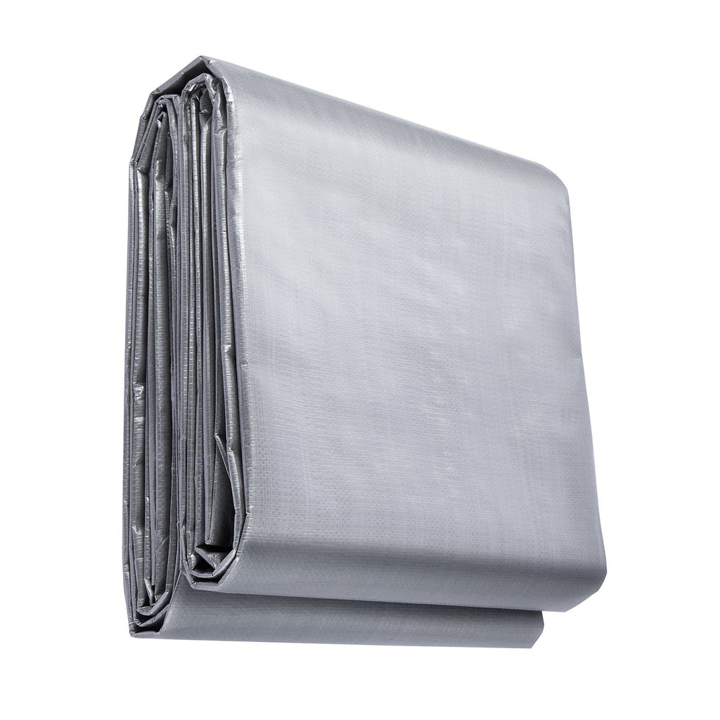 Tarp 10x12 ft, Waterproof Plastic Poly Tarp Cover 10 Mil, Multi Purpose Tear UV and Temperature Resistant Outdoor Tarpaulin with High Durability Reinforced Grommets (Silver/Brown)
