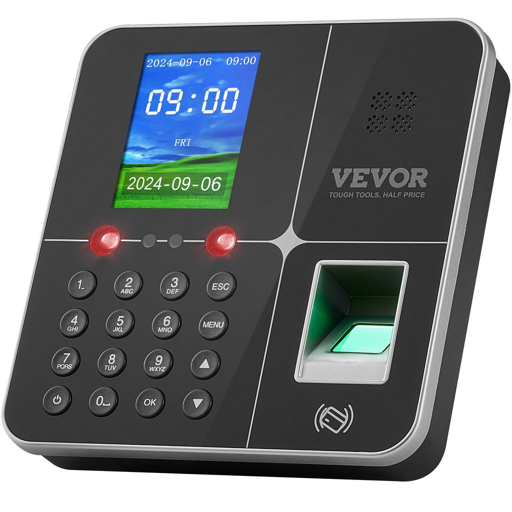 Time Clocks for Employees Small Business with Face, Fingerprint, RFID and PIN Punching in One, Biometric Time Clock with 5 RFID Cards & USB Drive, Automatic Punch in/Out, No Monthly Fees