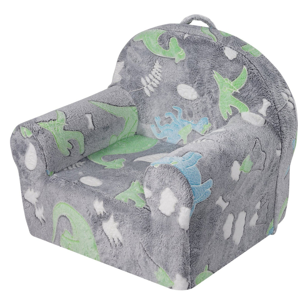 Toddler Chair, Kids Armchair Comfy, Toddler Couch Sofa Bed Glow in The Dark, Kids Chair Seat Playroom Furniture for Kids Girls & Boys, Grey