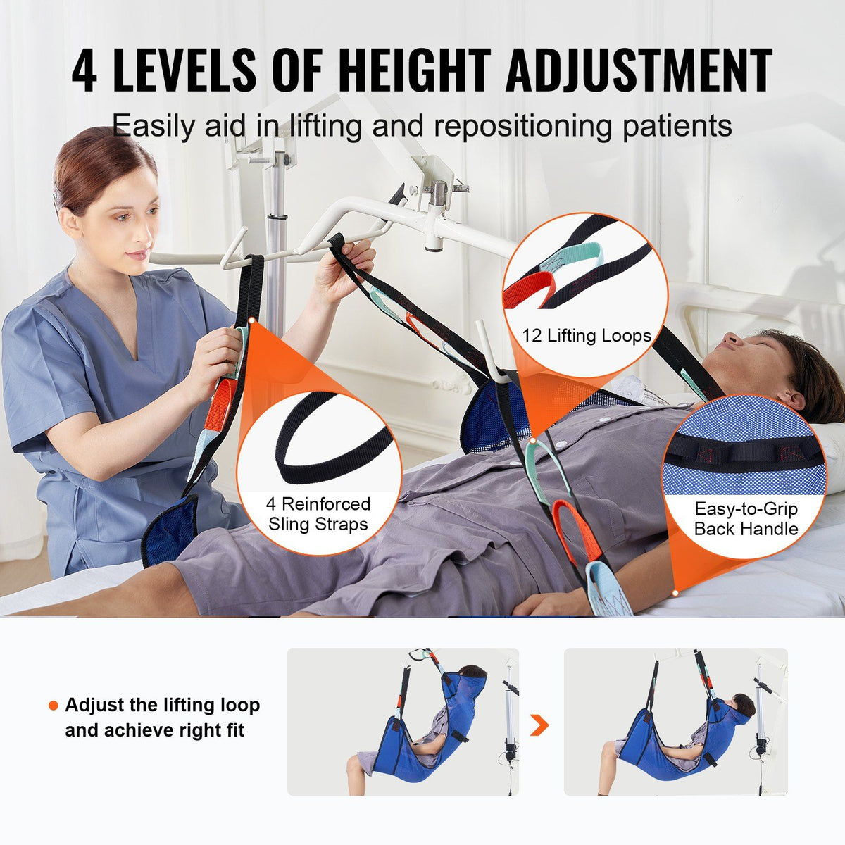 Universal Full Body Patient Lift Sling Patient Lift Medical Aid Sling ...