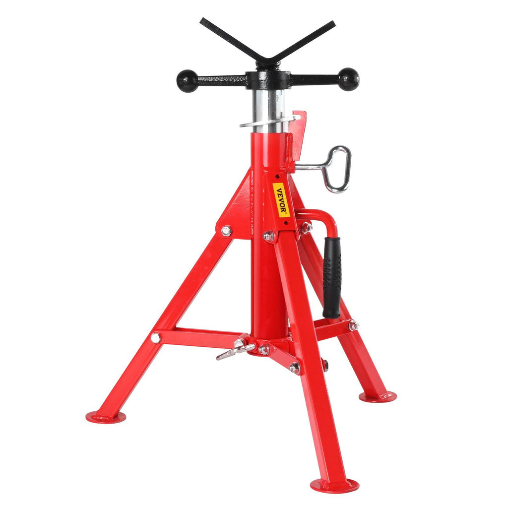 V Head Pipe Stand 1/8"-12" Capacity,Adjustable Height 20"-37",Pipe Jack Stands 2500 lb. Load Capacity,Portable Folding Pipe Stands, Carbon Steel Body More Durable