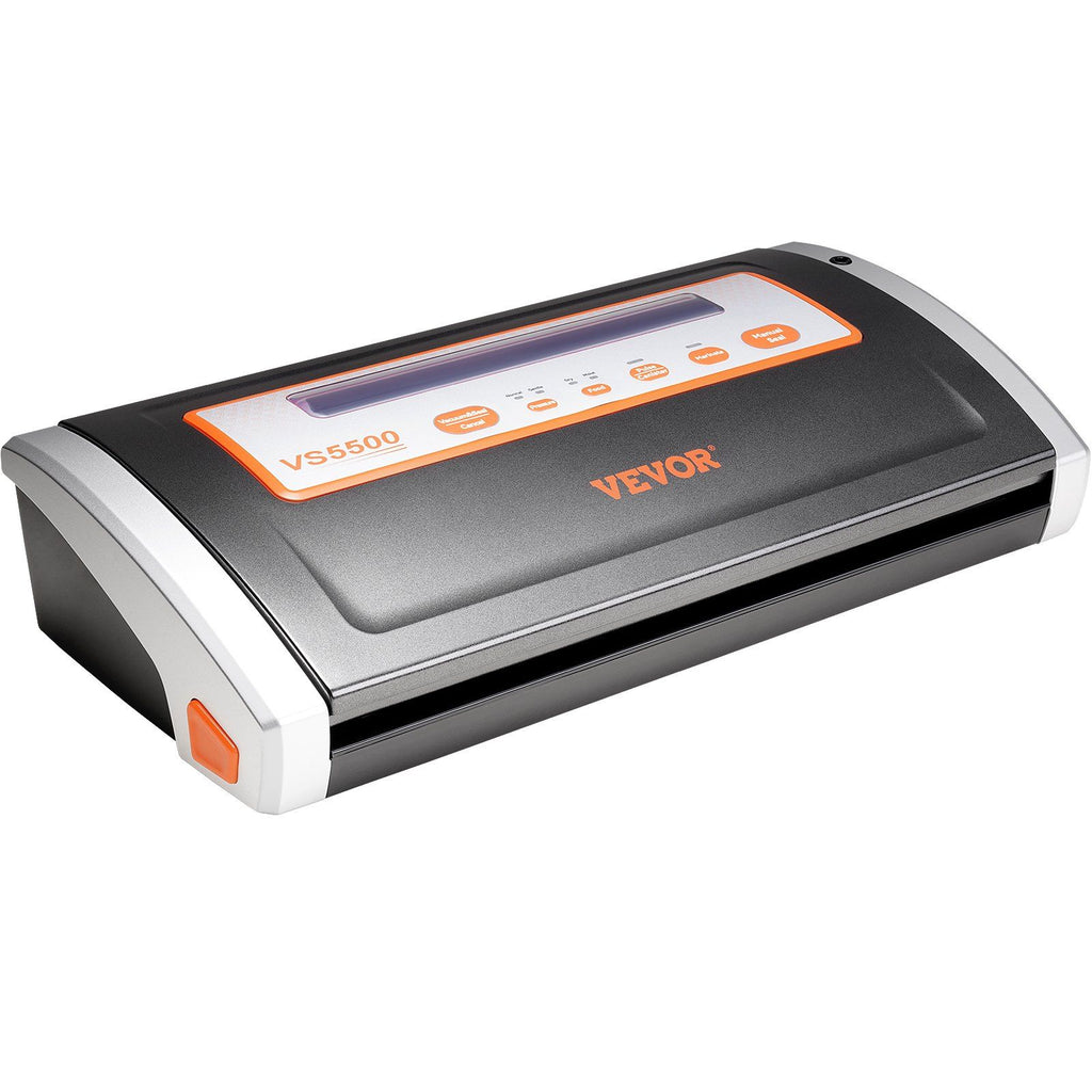 Vacuum Sealer Machine, 80Kpa 130W Powerful, Multifunctional for Dry and Moist Food Storage, Automatic and Manual Air Sealing System with Built-in Cutter, 2 Bag Rolls and an External Hose
