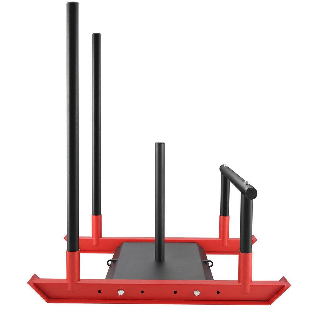 Weight Training Sled, Pull Push Power Sled with Handle, Fitness Strength Resistance Training, Steel Workout Equipment for Athletic Exercise & Speed Improvement, Fit for 1" & 2" Weight Plate