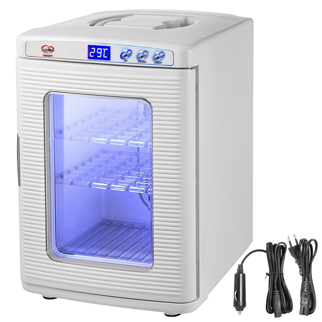 White Reptile Incubator 25L Scientific Lab Incubator Digital Incubator Cooling and Heating 5-60°C Reptile Egg Incubator 12V/110V Work for Small Reptiles