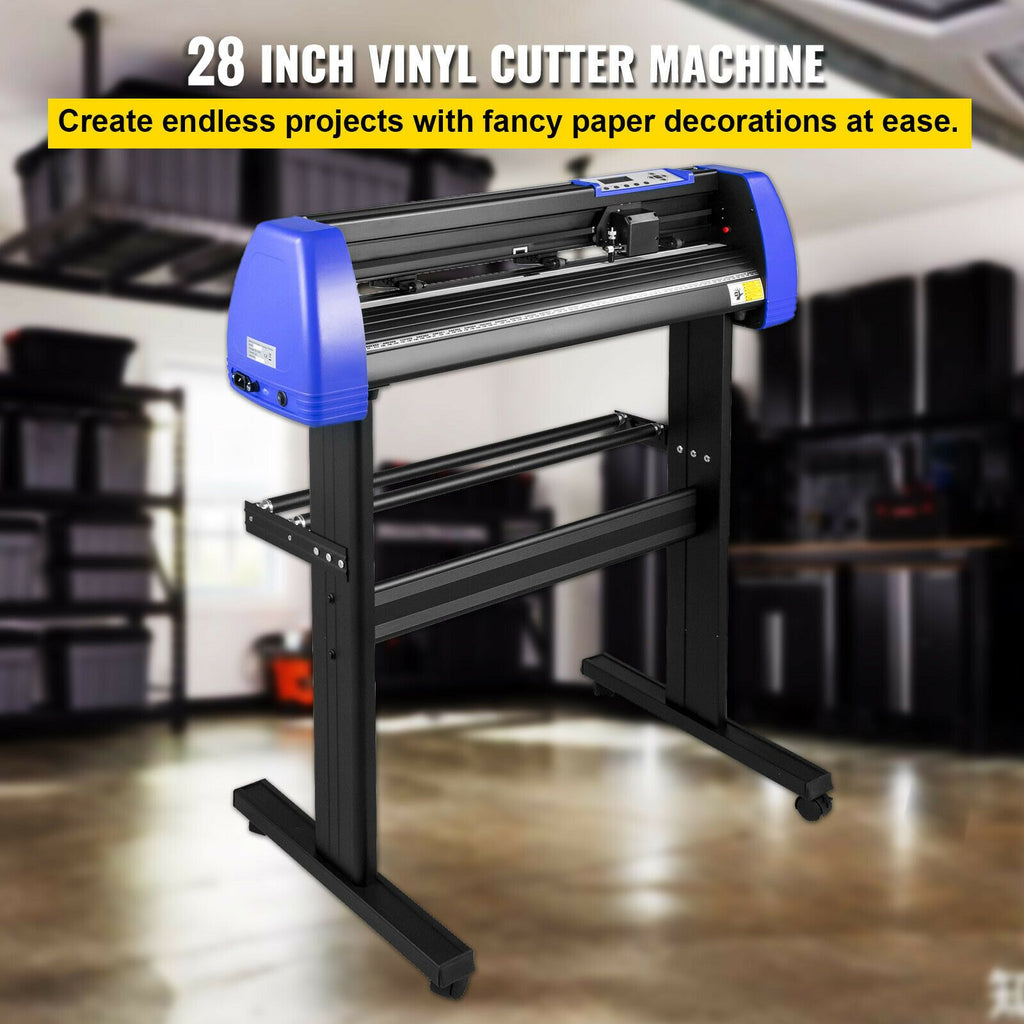 Vinyl Cutter, 28" Vinyl Cutter Machine with 20 Blades, Maximum Paper Feed 720mm Vinyl Plotter Cutter Machine with Sturdy Floor Stand Adjustable Force and Speed for Sign Making