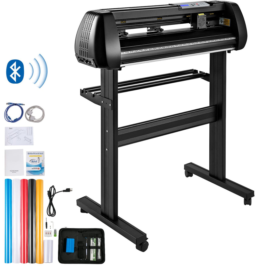Vinyl Cutter Machine, 28in Offline Bluetooth Cutting Plotter Machine, 400in/10m Steel Roller Shaft Adjustable Speed Force, SignMaster Software Tool DIY Craft Kit for Sign Making Windows & Mobile