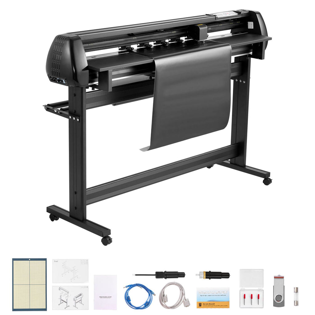 Vinyl Cutter Machine, 53 inch Max Feed Width, Dual Blades, Adjustable Force and Speed, LED Display, Vinyl Plotter Cutter Printer with Signmaster Software for Compatible with Windows and macOS