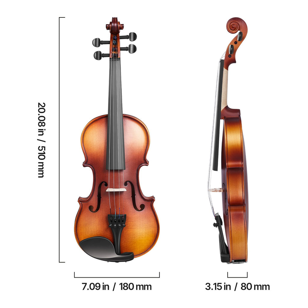 Violin 1/2 Size for Adults, Violin Fiddle Set for Beginners Student with Hard Case, Rosin, Bow, Shoulder Rest,Bridge,Tuner and Extra Strings,Solidwood Professional Musical Instruments (Brown)