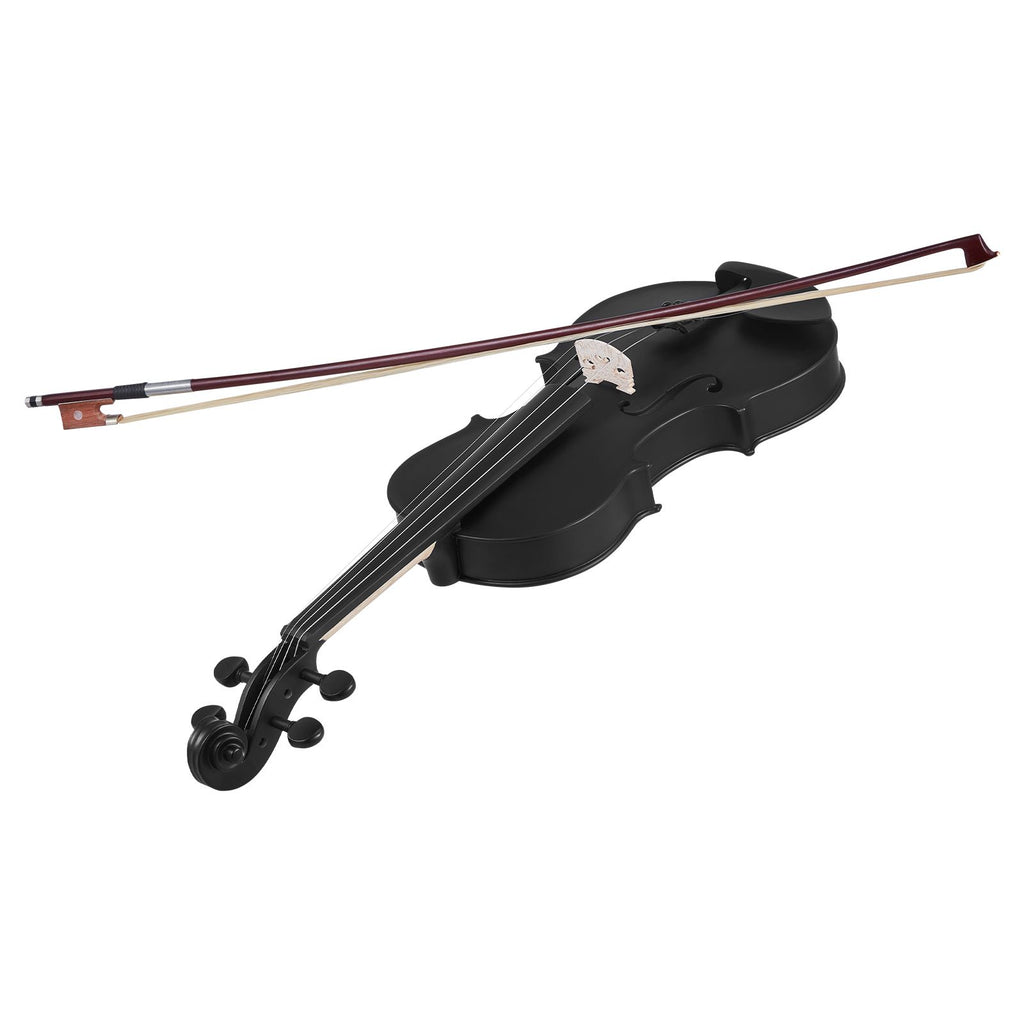 Violin 4/4 Full Size for Adults, Violin Fiddle Set for Beginners Student with Hard Case, Rosin, Bow, Shoulder Rest, Bridge, Tuner and Extra Strings, Professional Solidwood Instruments (Black)