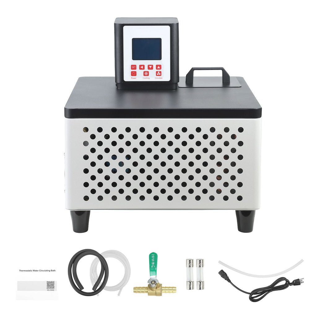 Viscometer Water Bath, 23 to 212 Fahrenheit, 5.51" x 5.51" Tank, PID Temp Control, Thermostatic Water Circulating Bath with Internal and External Circulation, Fits Various Rotational Viscometers