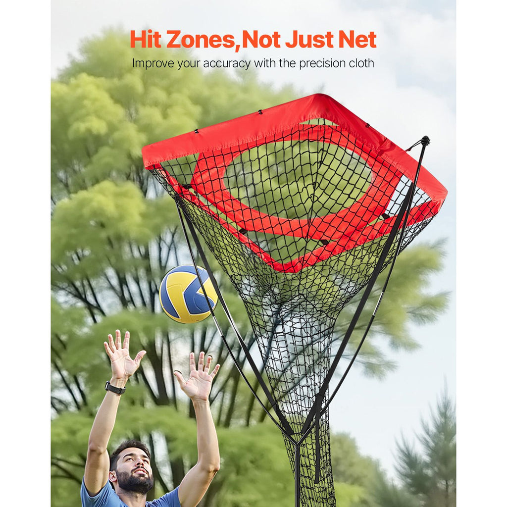 Volleyball Setter Training Equipment, Angle and Height Adjustable Volleyball Trainer, Portable Practice Net with Steel Base, Carrying Bag, Indoor Outdoor Target Net for Serving Spiking Setting image 2