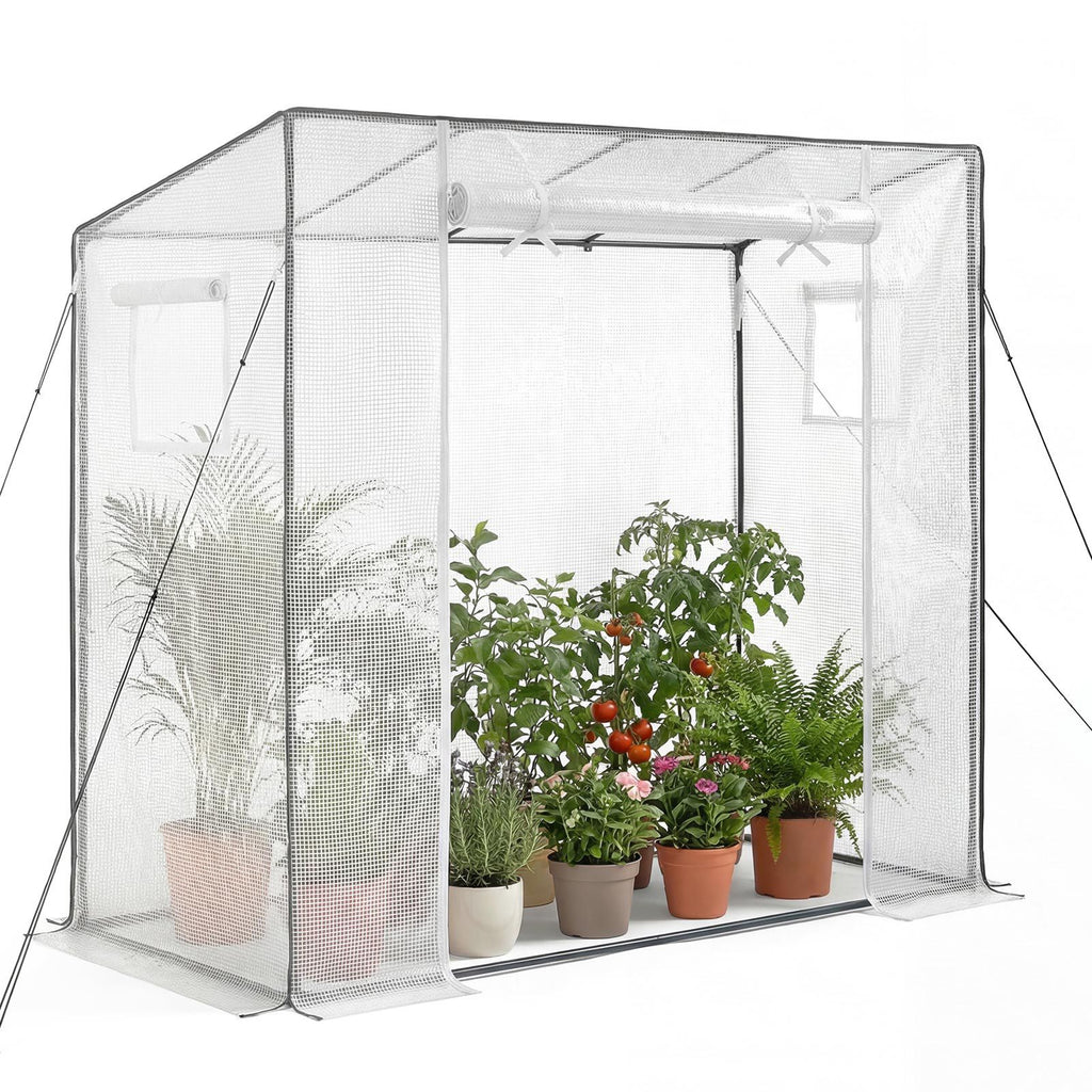 Walk-in Greenhouse, 76.8" x 30.3" x 66.1" Greenhouse for Outdoors with Windows, PE Cover, Roll-Up Zipper Door, Walk in Green House Kit, Portable Plant Garden Hot House for Backyard, Outside