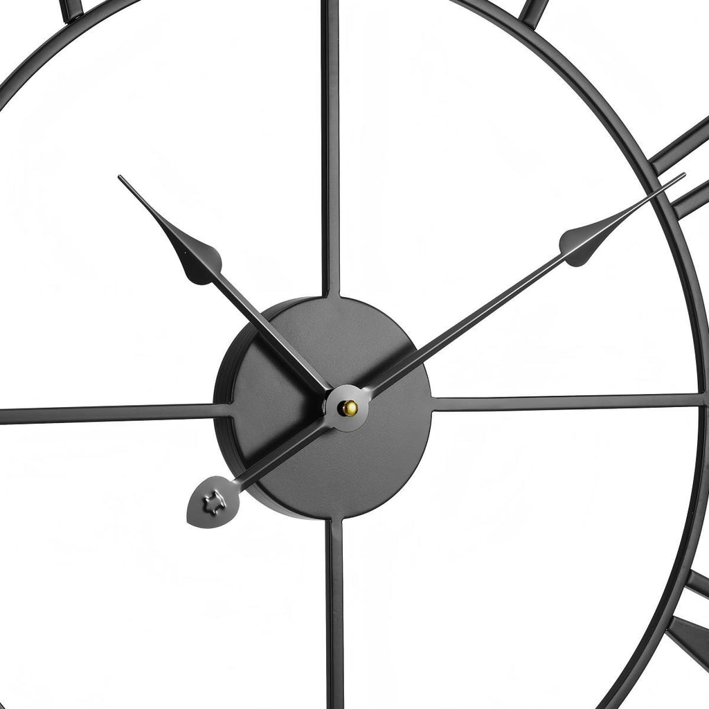 Wall Clock, 24 in Wall Clock Roman Numerals, Battery Operated Non Ticking Silent Classic Decorative Round Clocks, for Living Room Bedroom Office Kitchen Dining Room Home Decor Farmhouse, Black image 2