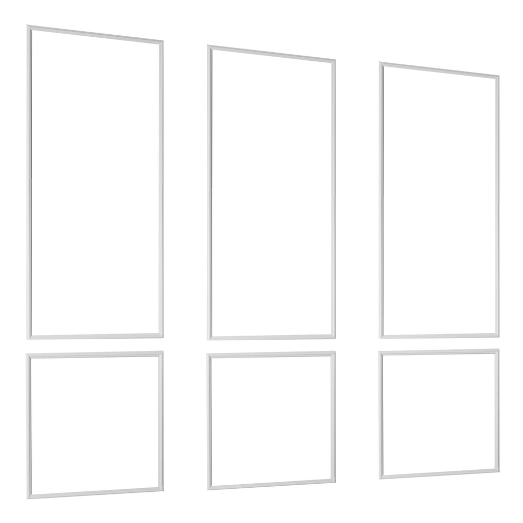 Wall Molding 3 Pack, Wainscoting Panels Kit, Lightweight Paintable Polystyrene, Easy to Install, Waterproof Accent Wall Trim for Interior Décor Living Room, Bedroom, White (24x54 + 24x24 in)