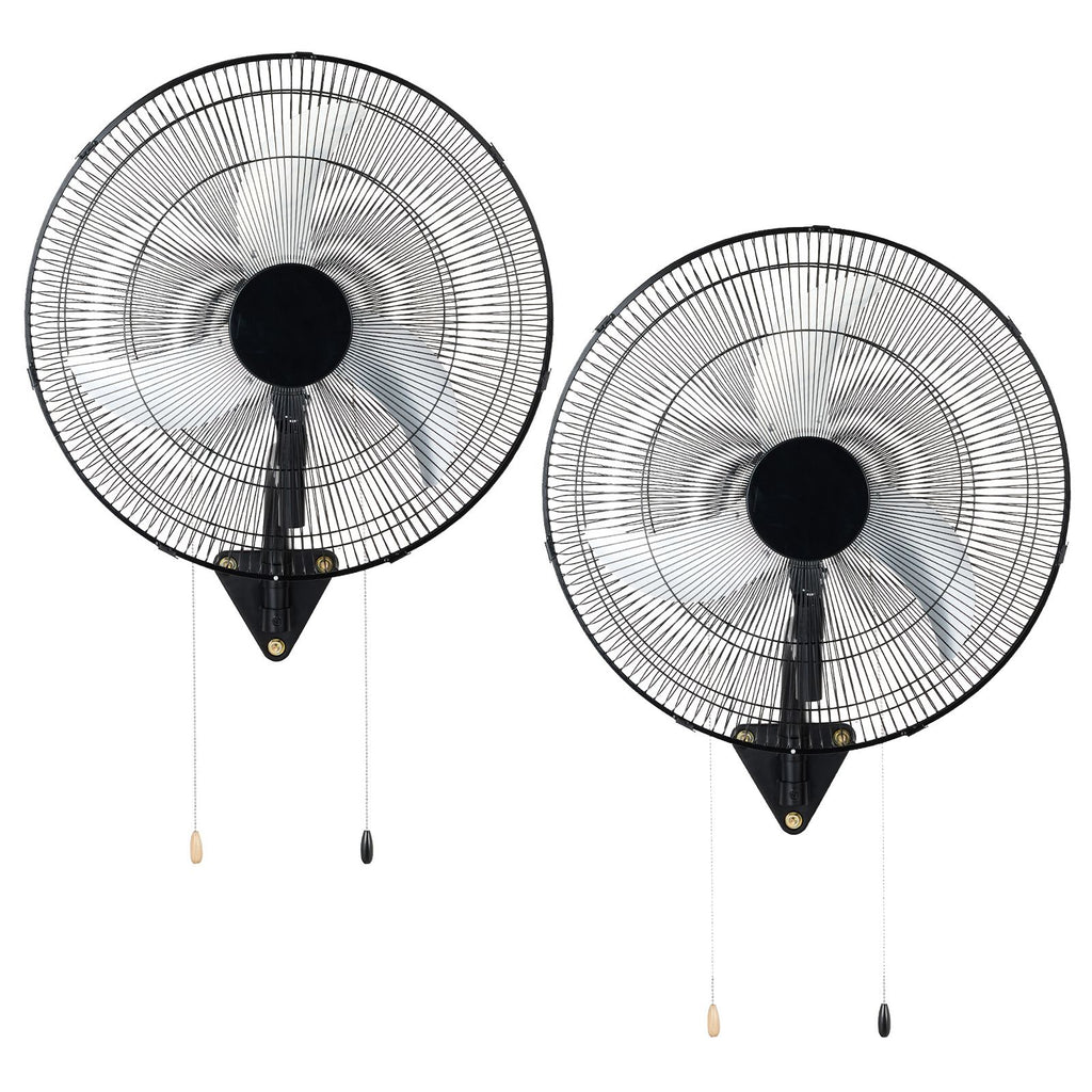 Wall Mount Fan, 20 in Wall Mounted Hanging Fan Oscillating, 3-Speed, Long Airflow Distance, Adjustable Rotation Angle, Mechanical Powerful for Industry, Commercial, Garage, Workshop, Gym, 2 Pack