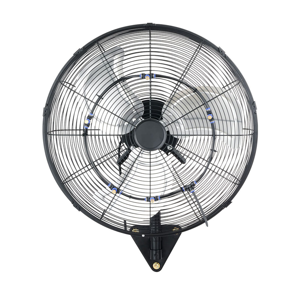 Wall Mount Fan, 20 in Wall Mounted Hanging Fan with Oscillating & Mist, Remote, IP44-rated, 3-Speed, 18h Timer, Temperature Control, Powerful for Industry, Commercial, Garage, Workshop, Gym
