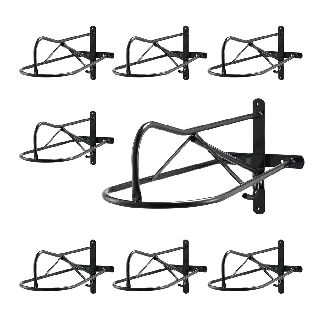Wall Mount Saddle Rack, 27.3 x 16.3 x 12.5 in, 8 Packs Horse Saddle Rack with Pad Bar, Portable Saddle Stand for English & Western Saddle, Horse Tack Storage for Equestrian Garden, Black