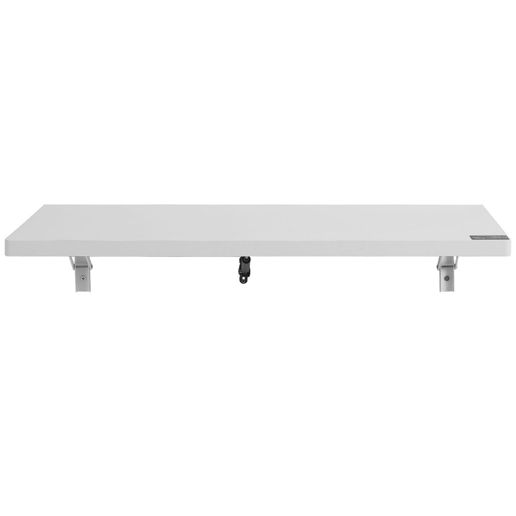 Wall Mounted Folding Table, 31.5 x 15.7 inches Wall Mount Table, Floating Desk with Iron Bracket, Fold Down Desk for Small Spaces, Home Office, Dining, Laundry Room, Kitchen, Bar, White