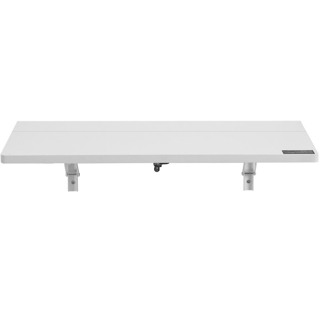 Wall Mounted Folding Table, 31.5" x 19.69" Wall Mount Drop Leaf Table, Floating Desk with Iron Bracket, Fold Down Desk for Small Spaces, Home Office, Dining, Laundry Room, Kitchen, Bar, White