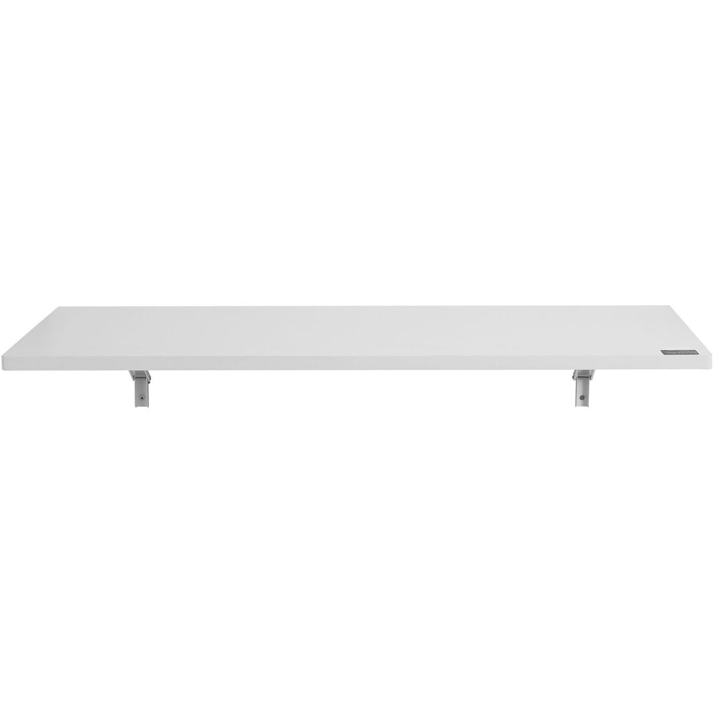 Wall Mounted Folding Table, 47.2 x 19.7 inches Wall Mount Table, Floating Desk with Iron Bracket, Fold Down Desk for Small Spaces, Home Office, Dining, Laundry Room, Kitchen, Bar, White