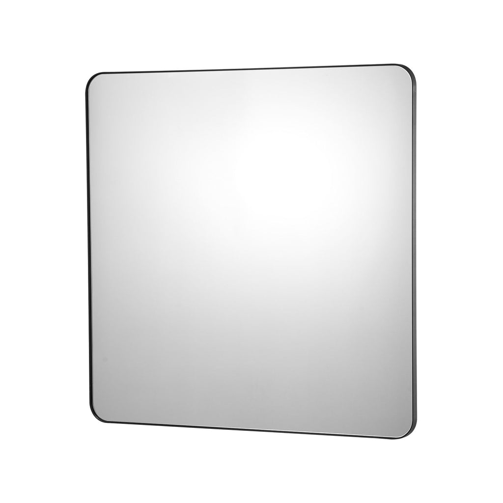 Wall Mounted Makeup Mirror, 0.15" Thick, 36" x 36" Mirror with Aluminium Alloy Frame & Explosion-Proof Film, Scratch-Resistant Mirror with Z-Shaped Bracket, Fit for Bathroom/Bedroom/Living Room