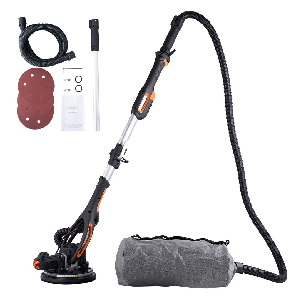 Wall Smoother, 900W Power Tool, Includes 12 Sanding Pads, Adjustable Speeds from 800-1800 RPM, 3 Vacuum Tubes, Collapsible Design for Ceilings, Dual LED, Telescopic Grip & Dust Collector