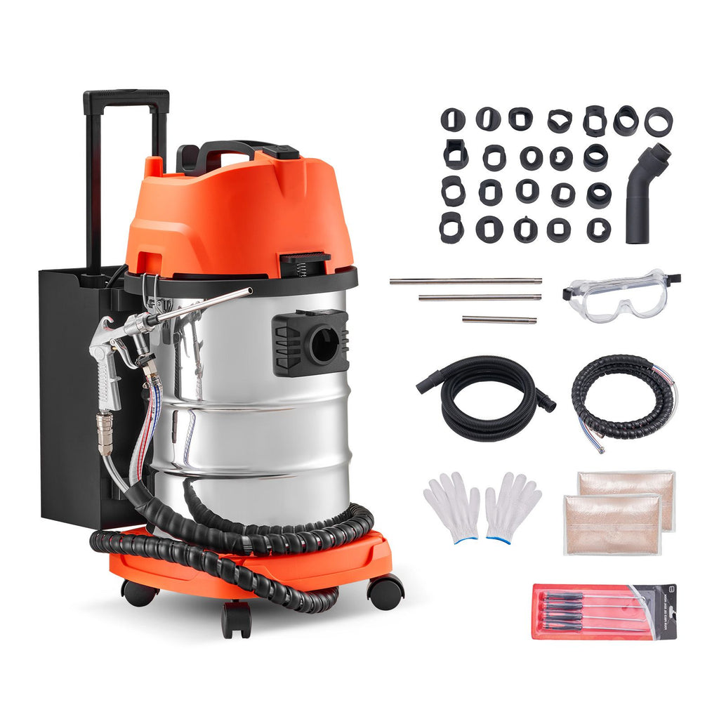 Walnut Blaster Kit for Carbon Cleaning, 1200W Sand Blaster with Built-in Vacuum, Extension Nozzle Sandblaster Gun, and 5.5lbs Walnut Shell for Engine Intake Valve Cleaning - 30L