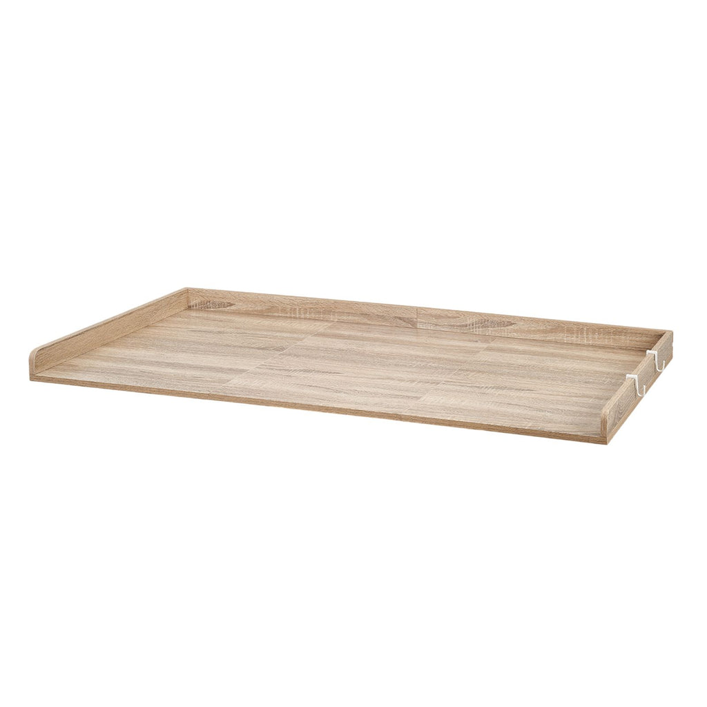 Washer Dryer Countertop, 54 x 27.5 in Wooden Washer and Dryer Topper with Edge & 2 Hooks, Water-Resistant Laundry Machine Topper for Laundry Closet Pantry Counter Organization and Storage, Oak