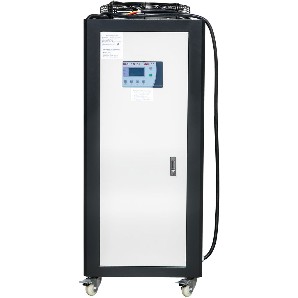 Water Chiller 15Ton, Capacity Industrial Chiller 15Hp, Air-Cooled Water Chiller, Finned Condenser, with Micro-Computer Control, Stainless Steel Water Tank Chiller Machine for Cooling Water