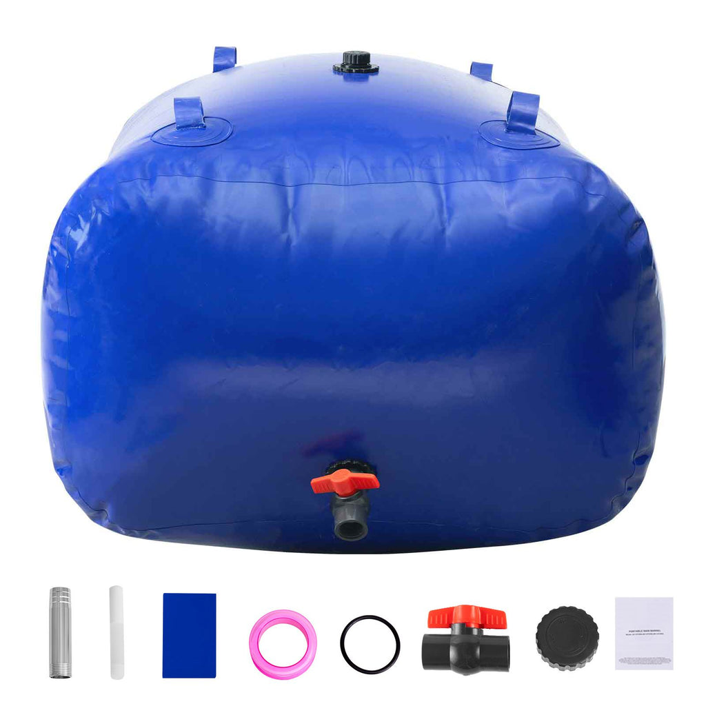 Water Storage Bladder, 105.7 Gallon (400L) Water Storage Container Tank, 1000D PVC Large Capacity Soft Bag Bladder, Foldable Portable for Garden Irrigation, Camping, RV, Fire Prevention - Blue