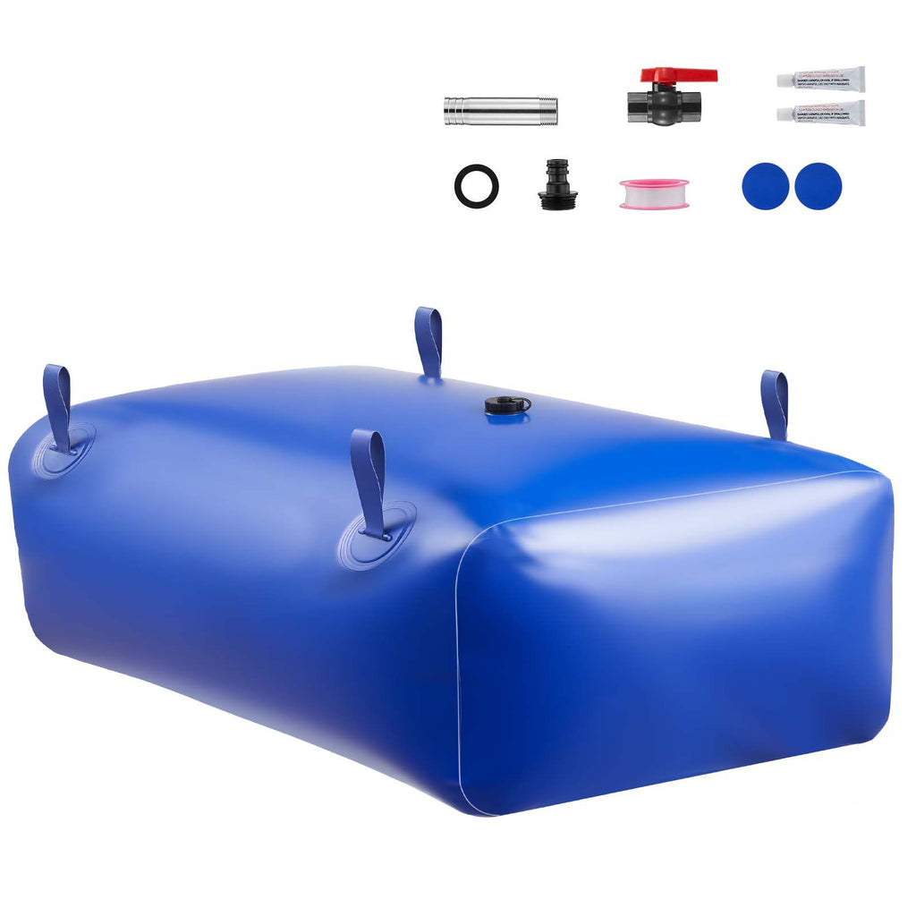 Water Storage Bladder, 142.7 Gal Collapsible Water Storage Bag, Wear-Resistant 1000D PVC Soft Waters Bag, Leakproof Camping Tank Containers for Garden Irrigation RV Emergency Use, Blue