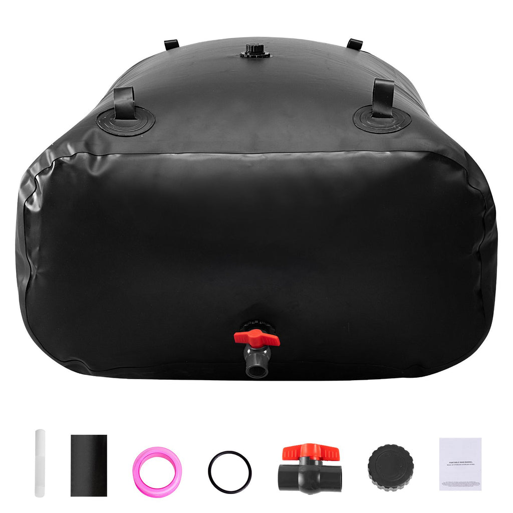 Water Storage Bladder, 142.7 Gallon (540L) Water Storage Container Tank, 1000D PVC Large Capacity Soft Bag Bladder, Collapsible Portable for Garden Irrigation, Camping, RV, Emergency Use - Black