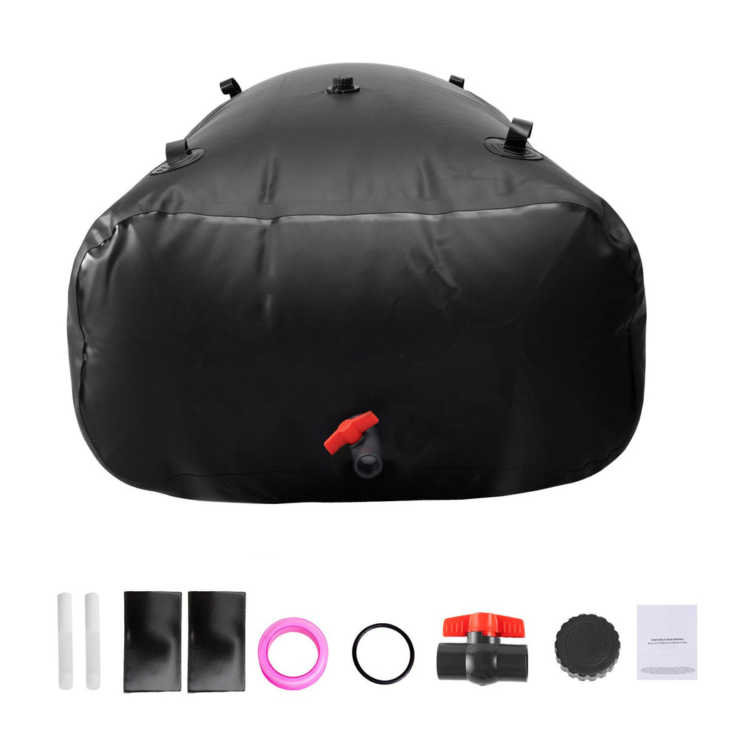 Water Storage Bladder, 264 Gallon (1000L) Water Storage Container Tank, 1000D PVC Large Capacity Soft Bag Bladder, Collapsible Portable for Garden Irrigation, Camping, RV, Emergency Use - Black