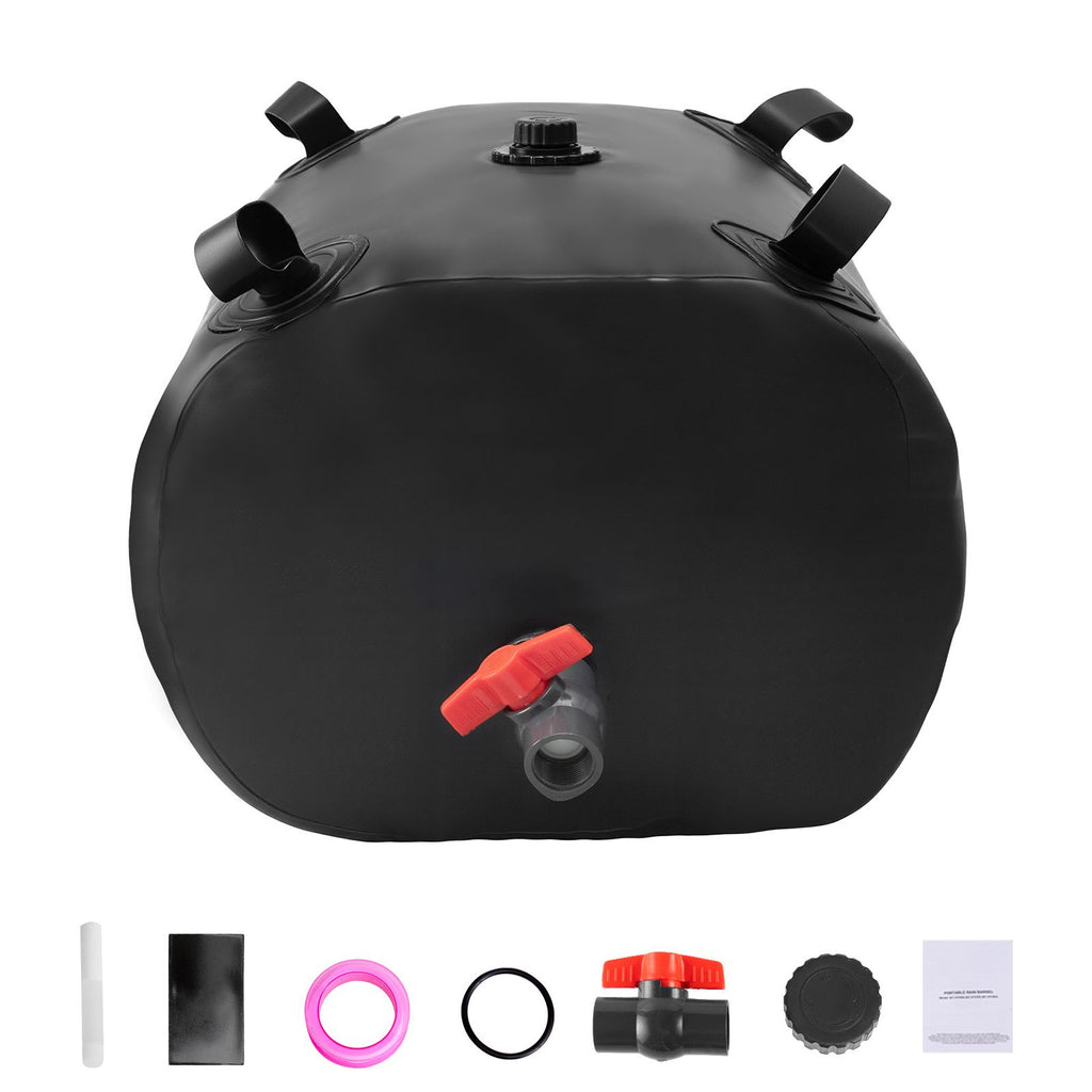 Water Storage Bladder, 29.85 Gallon (113L) Water Storage Container Tank, 1000D PVC Thickened Soft Bag Bladder, Collapsible Portable for Garden Irrigation, Camping, RVs, Emergency Use - Black