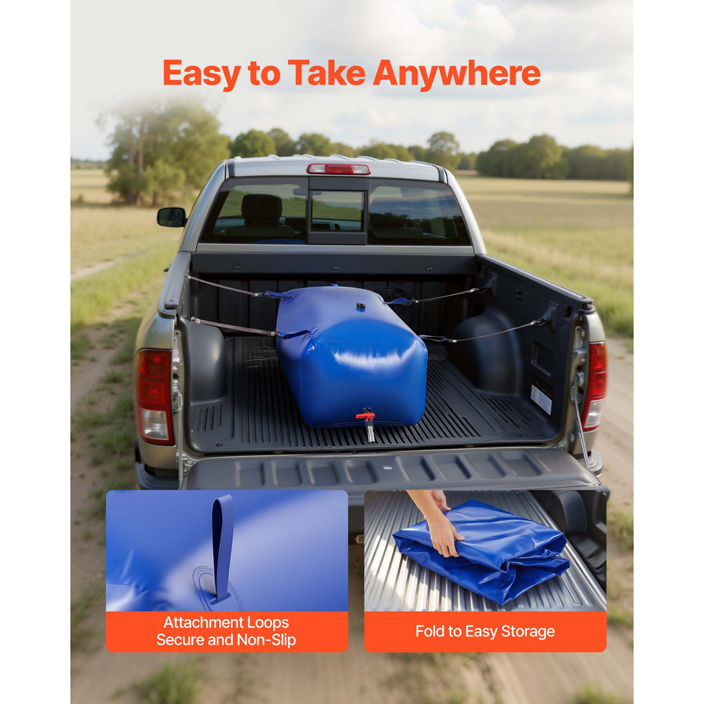 Water Storage Bladder 63.4 Gallon Large Capacity Water Bag, Portable & Collapsible Soft Waters Container, Leakproof & Tear-Resistant PVC Emergency Waters Storage Tank for RV Truck & Outdoor Use image 2