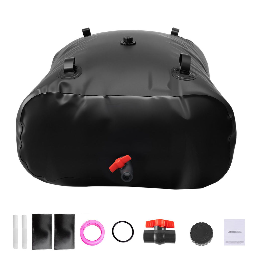 Water Storage Bladder, 87 Gallon (330L) Water Storage Container Tank, 1000D PVC Large Capacity Soft Bag Bladder, Collapsible Portable for Garden Irrigation, Camping, RVs, Emergency Use - Black