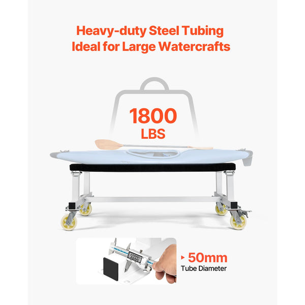 Watercraft PWC Dolly, 1800 lbs Load Capacity, Jet Ski Stand PWC Cart for Moving Watercraft, Fixed Bunk with 4 Casters & 2 Brakes, Heavy-Duty Jet Ski Cart for Kayaks, Hovercrafts, Speedboats image 2